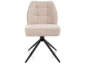 Nowoczesne Krzesło tapicerowane obrotowe  180° JOHN RAVEN beżowe - czarny stelaż
