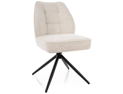 Nowoczesne Krzesło tapicerowane obrotowe JOHN RAVEN beżowe - czarny stelaż