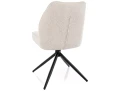 Krzesło tapicerowane obrotowe JOHN RAVEN beżowe - czarny stelaż tył