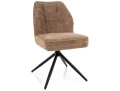 Nowoczesne Krzesło tapicerowane obrotowe  180° JOHN RAVEN latte - czarny stelaż
