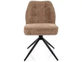 Krzesło tapicerowane obrotowe  180° JOHN RAVEN latte - czarny stelaż do jadalni salonu