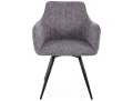 Krzesło tapicerowane obrotowe 180° BALLO LEO szare do jadalni biura