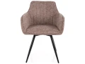 Nowoczesne Krzesło tapicerowane obrotowe 180°  BALLO LEO ciemny beż - stelaż czarny