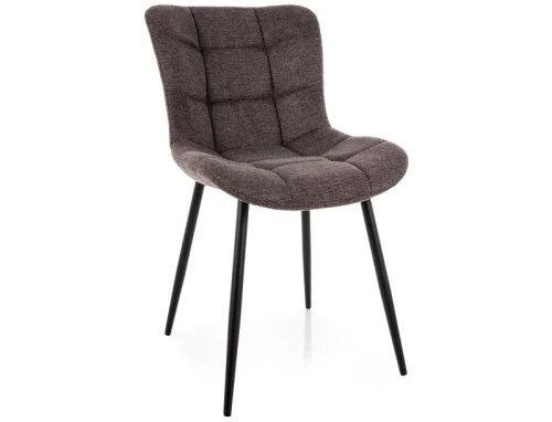 Nowoczesne Krzesło tapicerowane JULIA BREGO cappuccino - stelaż czarny