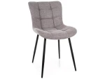 Krzesło tapicerowane JULIA BREGO szary - stelaż czarny 