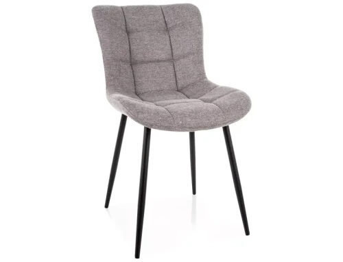 Krzesło tapicerowane JULIA BREGO szary - stelaż czarny