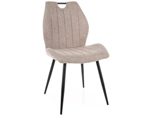 Krzesło tapicerowane ARCO BREGO jasny beż - stelaż czarny 