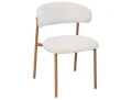 Nowoczesne Krzesło tapicerowane ELTON II jasny beż - stelaż dąb do salonu, biura, jadalni