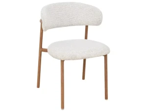 Krzesło tapicerowane ELTON II jasny beż - stelaż dąb