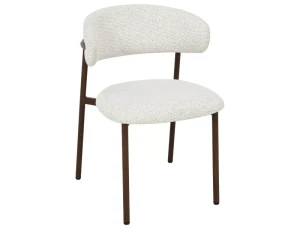 Krzesło tapicerowane  ELTON II jasny beż - stelaż orzech