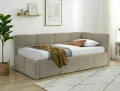 Łóżko tapicerowane z pojemnikiem 90x200 EMMA RAVEN ciemny beż