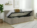 Łóżko tapicerowane z pojemnikiem 90x200 EMMA RAVEN ciemny beż