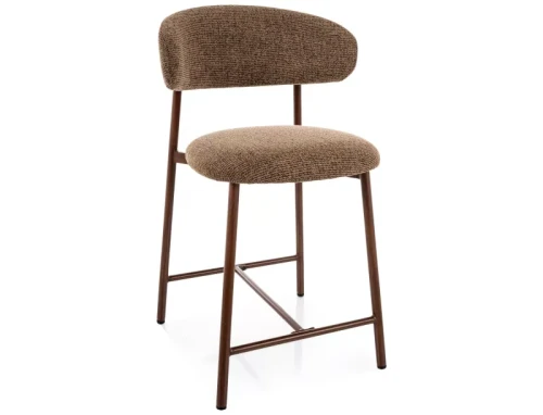 Nowoczesny Hoker tapicerowany ELTON H-2 NOELLE cappuccino - stelaż orzech