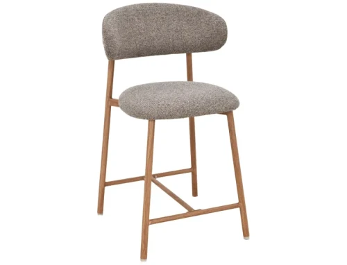 Nowoczesne Hoker tapicerowany ELTON H-2 cappuccino - stelaż dąb