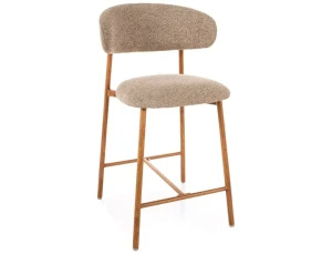 Hoker tapicerowany ELTON H-2 beżowy - stelaż dąb