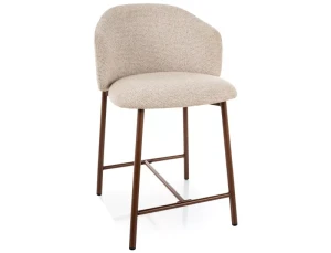 Hoker tapicerowany OSAKA H-2 jasny beż - stelaż orzech