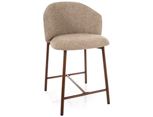 Nowoczesny Hoker tapicerowany OSAKA H-2 beżowy - stelaż orzech