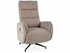 Fotel rozkładany elektrycznie obrotowy 360° FENIX RAVEN ciemny beż