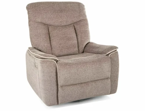 FOTEL BUJANY rozkładany obrotowy port usb 360° ODYS RAVEN ciemny beż