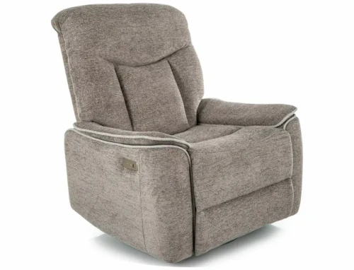 FOTEL BUJANY rozkładany obrotowy port usb ODYS RAVEN szary