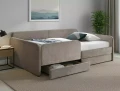 Łóżko młodzieżowe 120x200 z szufladami AMELIA RAVEN ciemny beż