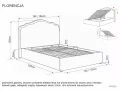 Łóżko 140x200 FLORENCJA RAVEN beżowe wymiary