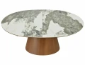 Nowoczesny stół rozkładany MAROCCO CERAMIC 160(200)x90 biały Pandoro, stelaż orzech
