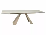 Stół rozkładany 160(240)x90 SALVADORE CERAMIC beż Travertine - stelaż kaszmir 