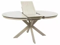 Nowoczesny Stół rozkładany 120(160)x120 PORTO CERAMIC beż Travertine - stelaż kaszmir