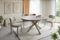 Stół rozkładany 120(160)x120 PORTO CERAMIC beż Travertine - stelaż kaszmir  aranżacja