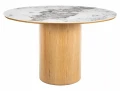 Stół RONDO CERAMIC FI120 biały Pandoro - dąb