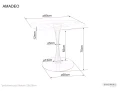 Stół okrągły AMADEO CERAMIC travertine beż - stelaż kaszmir wymiary