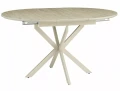 Nowoczesny Stół rozkładany 100(135)x100 GASTON CERAMIC Travertine beż - stelaż kaszmir