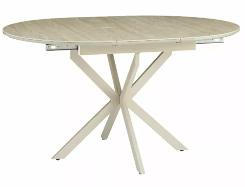 Nowoczesny Stół rozkładany 100(135)x100 GASTON CERAMIC Travertine beż - stelaż kaszmir