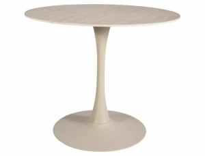 Stół okrągły FI 90 AMADEO CERAMIC travertine beż - stelaż kaszmir
