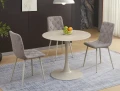 Stół okrągły AMADEO CERAMIC travertine beż - stelaż kaszmir aranżacja
