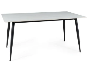 Stół prostokątny RION  biały/czarny 160x90