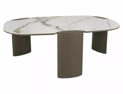 Ława ADORO B CERAMIC 105×65 biały AMBER BIANCO - nowoczesny stolik kawowy