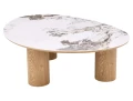 Ława ceramiczna ADELIS 110x80 biały Pandoro - dąb do salonu