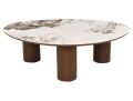 Elegancka Ława ceramiczna ADELIS 110x80 biały Pandoro - orzech