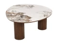 Ława ceramiczna ADELIS 110x80 biały Pandoro - orzech