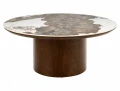 Ława ceramiczna RONDO CERAMIC FI80 biały Pandoro - orzech