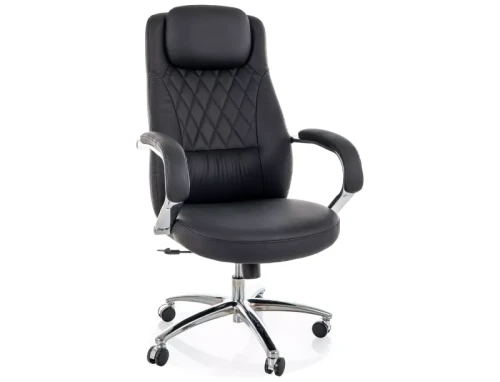 fotel obrotowy Q-07 czarny, fotel biurowy czarny, siedzisko biurowe, fotel biurowy ergonomiczny czarny nowoczesny