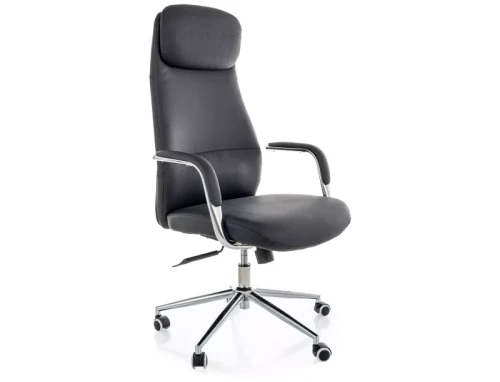 fotel obrotowy czarny, fotel biurowy Q-05 czarny ergonomiczny, wygodne krzesło do długiej pracy, fotel do gabinetu