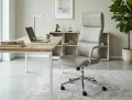 krzesło obrotowe do biura, fotel komputerowy szary, krzesło obrotowe do pracy przy komputerze, fotel biurowy nowoczesny szary design, krzesło komputerowe, szary fotel