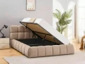 Łóżko tapicerowane PARMA VELVET 140x200 ciemny beż
