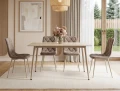 Stół ceramiczny 130x70 RION Travertine beż - stelaż kaszmir