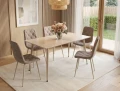 Stół ceramiczny 130x70 RION Travertine beż - stelaż kaszmir