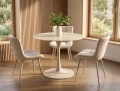 Stół okrągły FI 90 AMADEO CERAMIC travertine beż - stelaż kaszmir