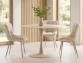 Stół okrągły FI 90 AMADEO CERAMIC travertine beż - stelaż kaszmir